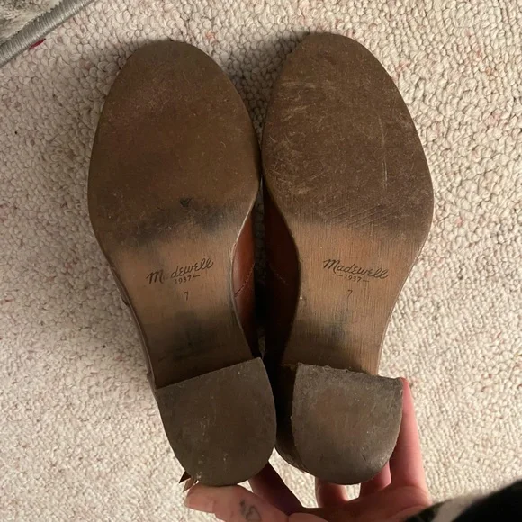 Madewell Brown Ankle Boot with Chunky Heel Western Leather Comfy Zip Up Cowgirl - Picture 11 of 14